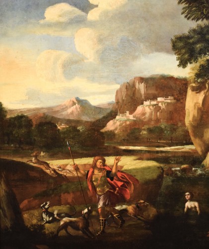 Louis XIV - Diana and Actaeo -  Roman School of the 17th century  